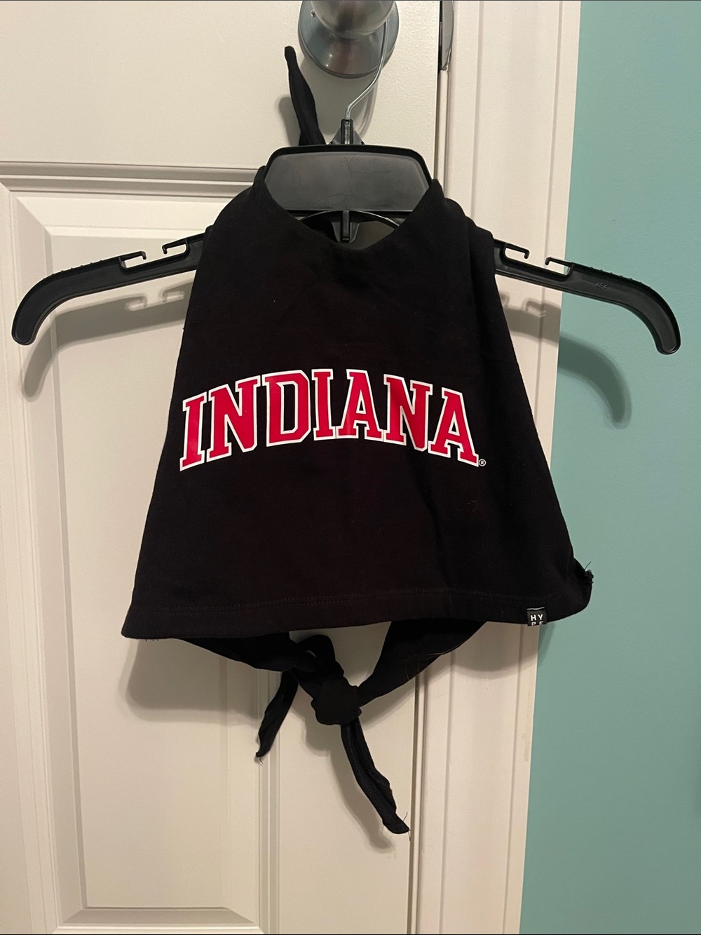 Indiana Black Tie-Back Crop Tank Top
